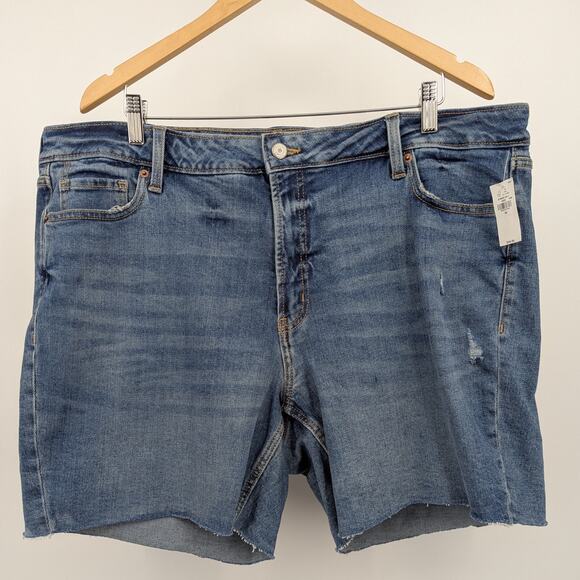 NEW Denim Jean Shorts Jorts Cutoffs Old Navy 20 OG Straight High Rise 7 Inseam - Picture 1 of 6